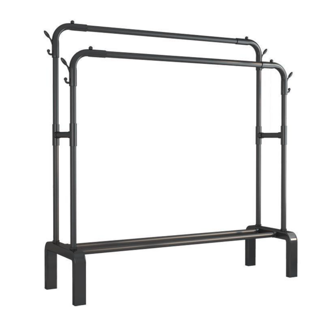 SpaceFlex Double-Rod Rolling Garment Rack