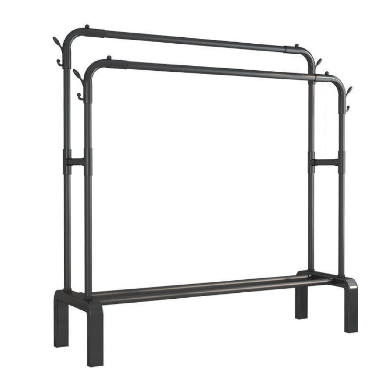 SpaceFlex Double-Rod Rolling Garment Rack