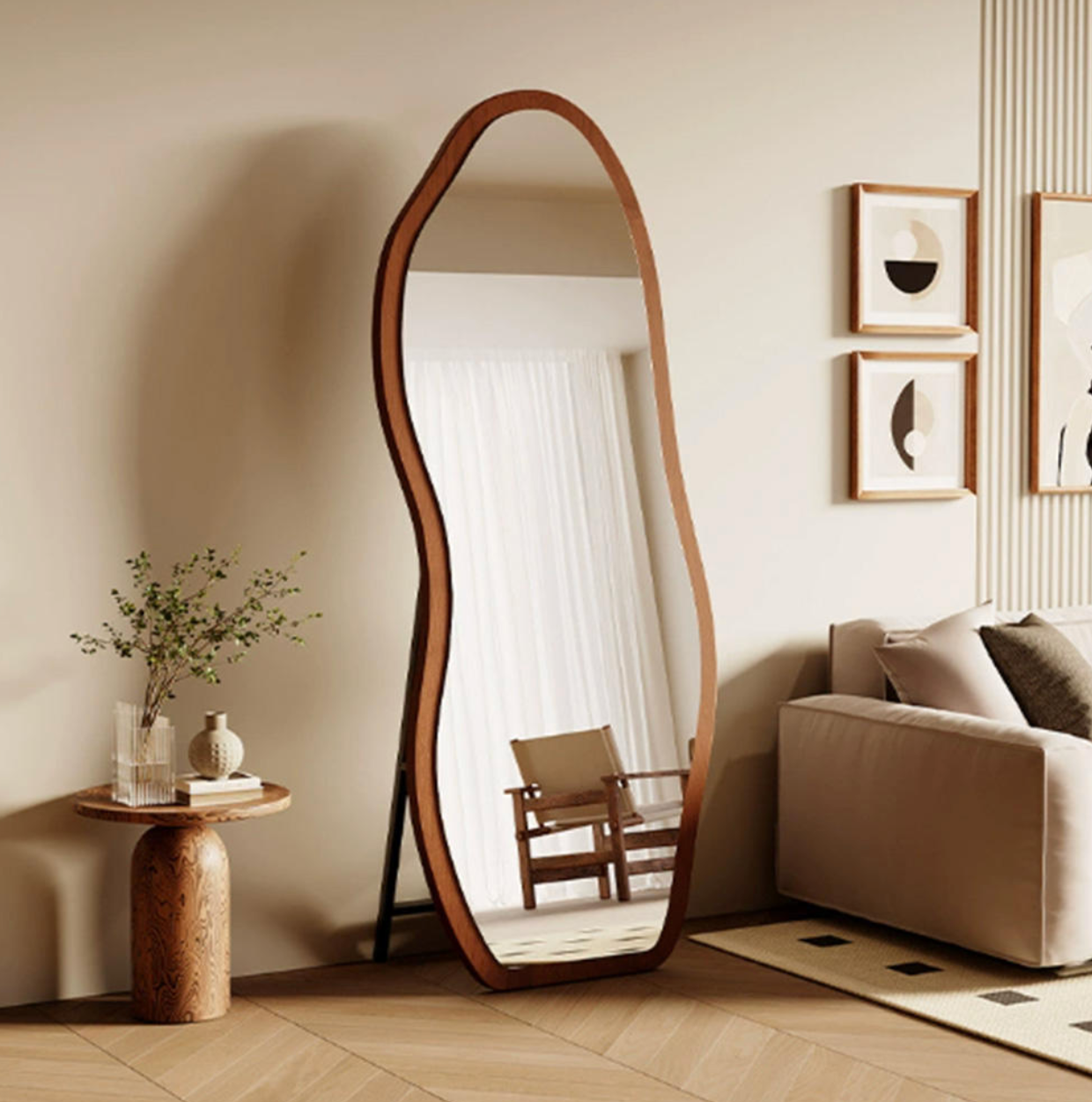 AriaCurve Irregular Full-Length Mirror