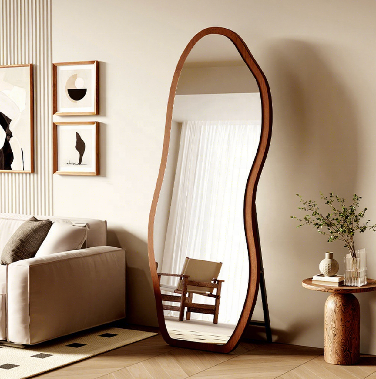 AriaCurve Irregular Full-Length Mirror