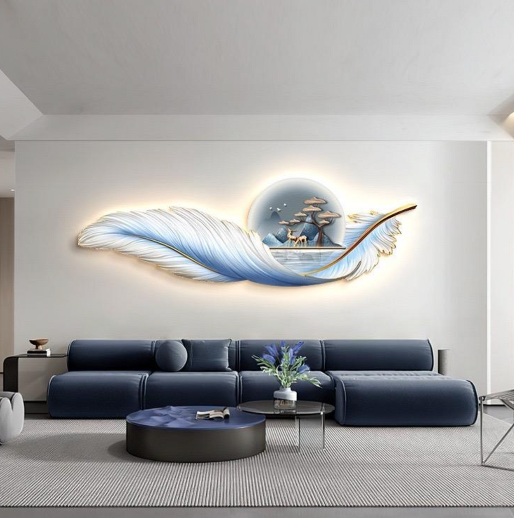 LumaBloom Gold LED Floral Wall Art