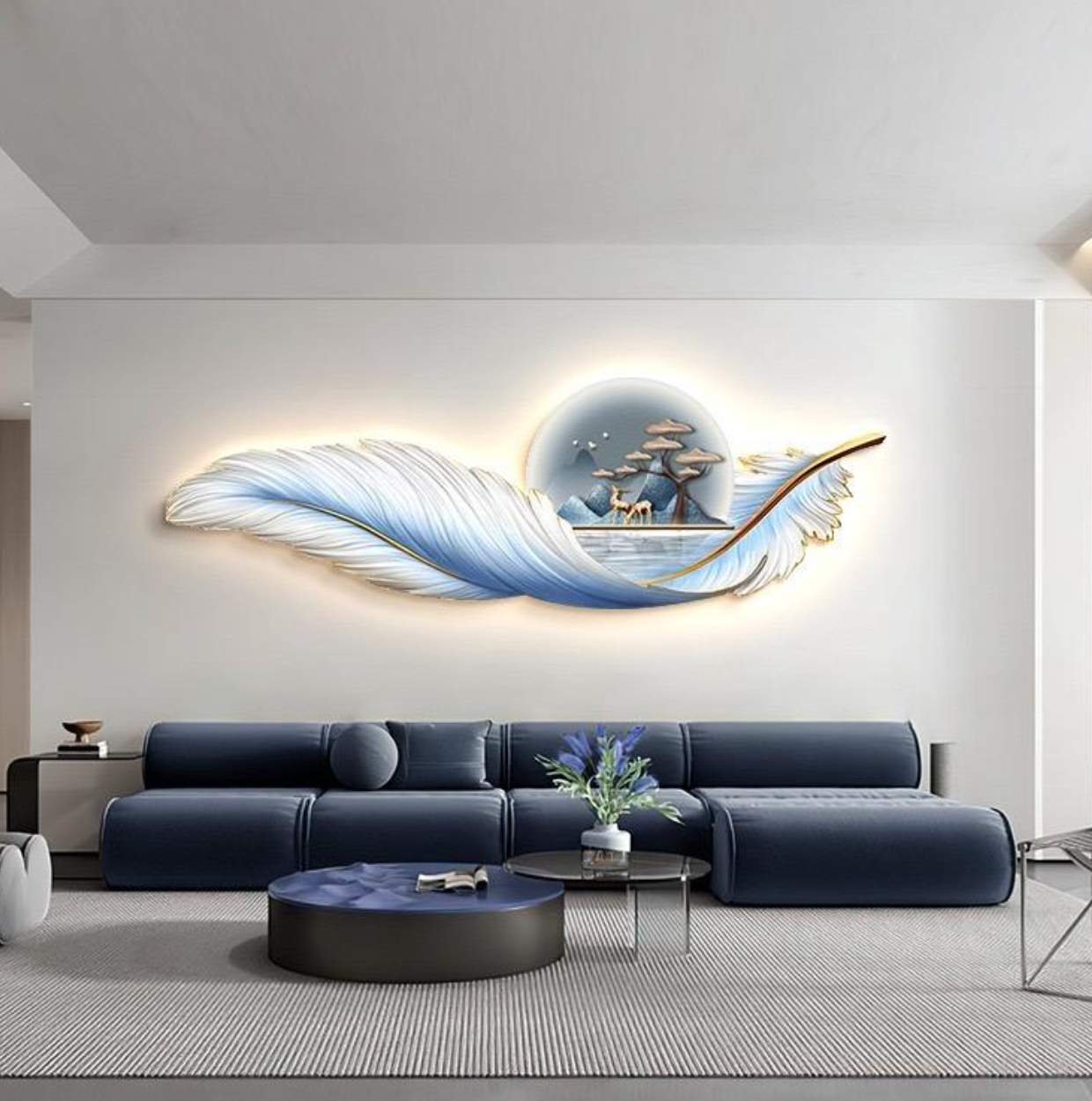 LumaBloom Gold LED Floral Wall Art