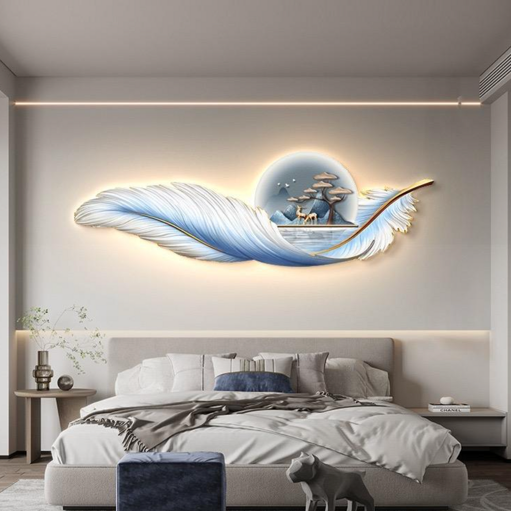 LumaBloom Gold LED Floral Wall Art