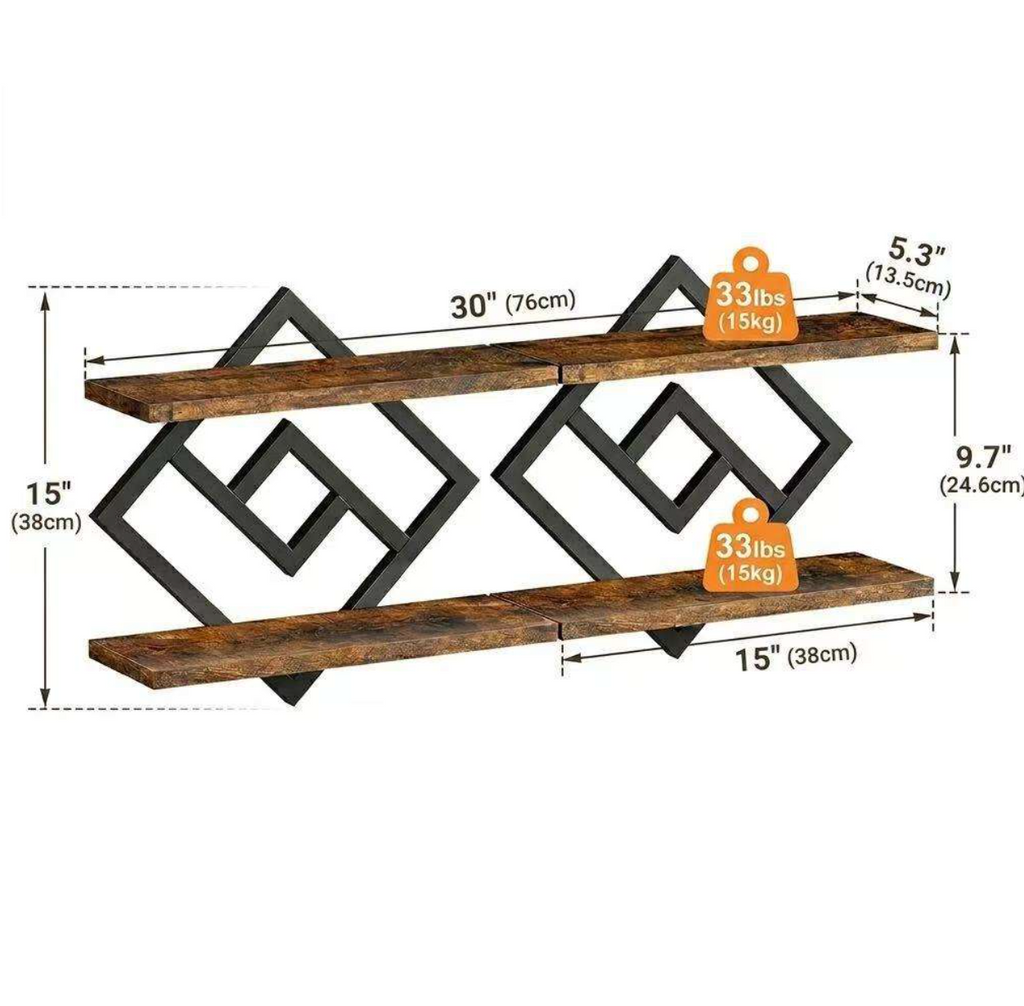 UrbanWood Double-Layer Wall Shelf