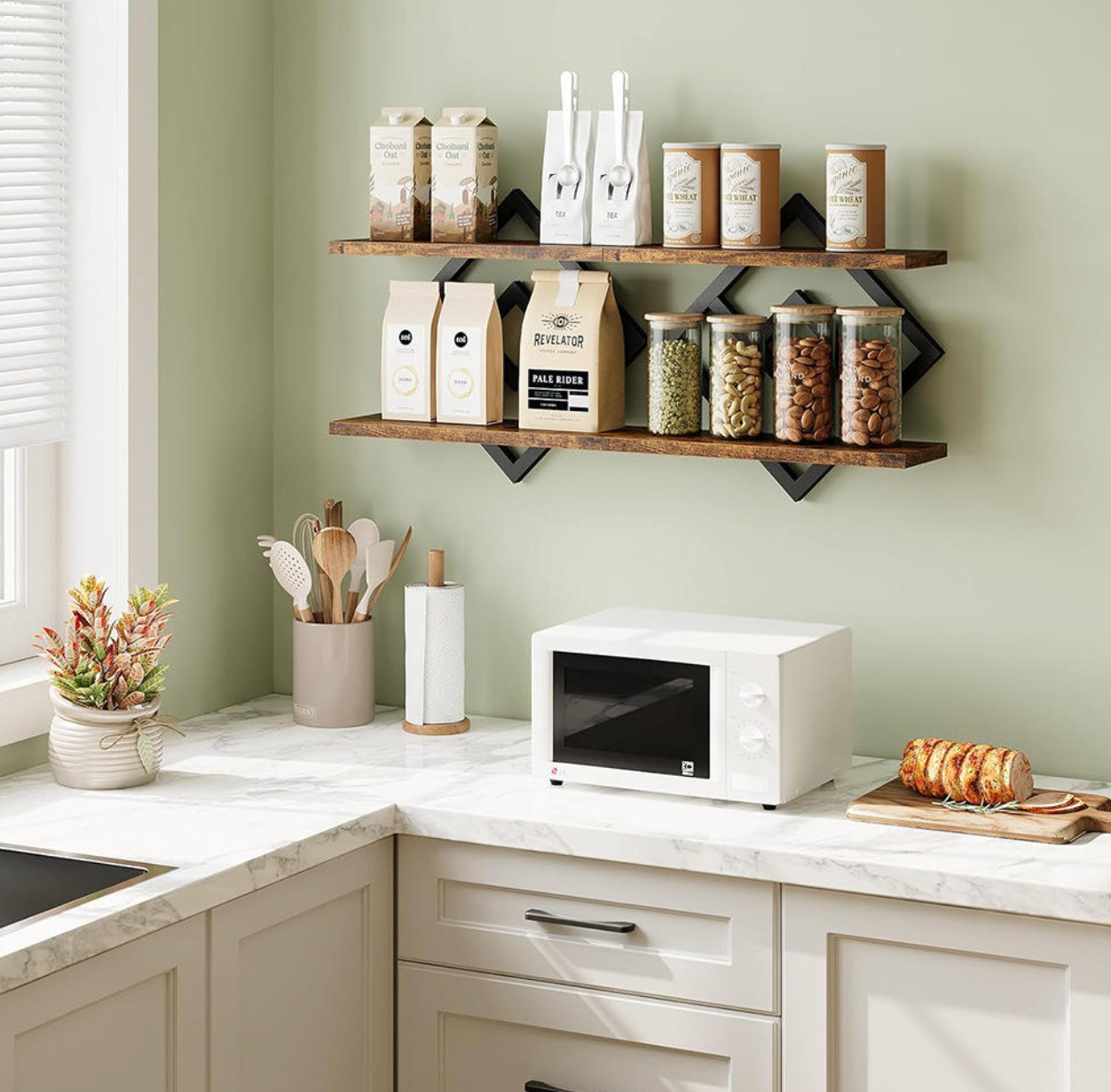UrbanWood Double-Layer Wall Shelf