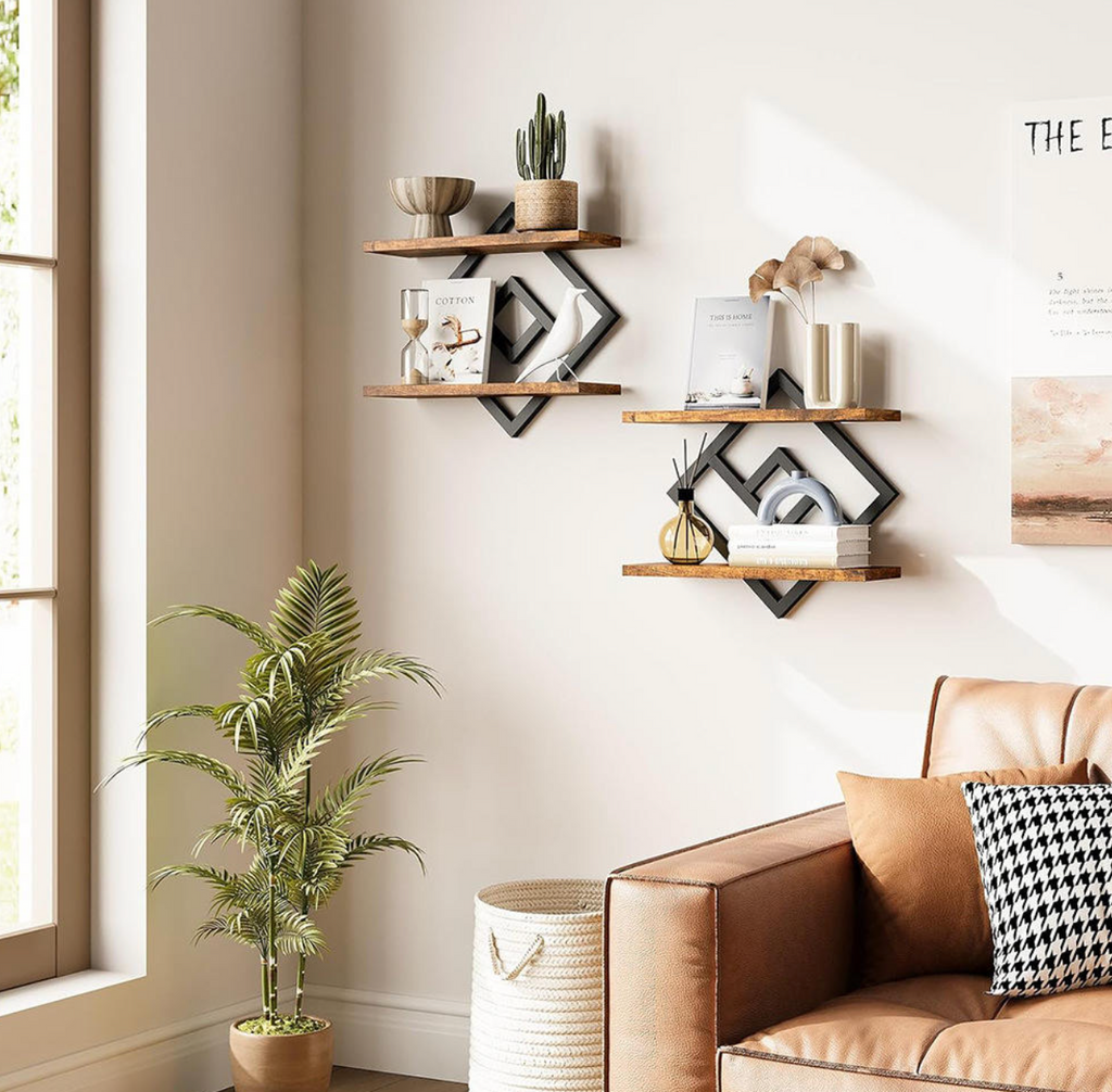 UrbanWood Double-Layer Wall Shelf