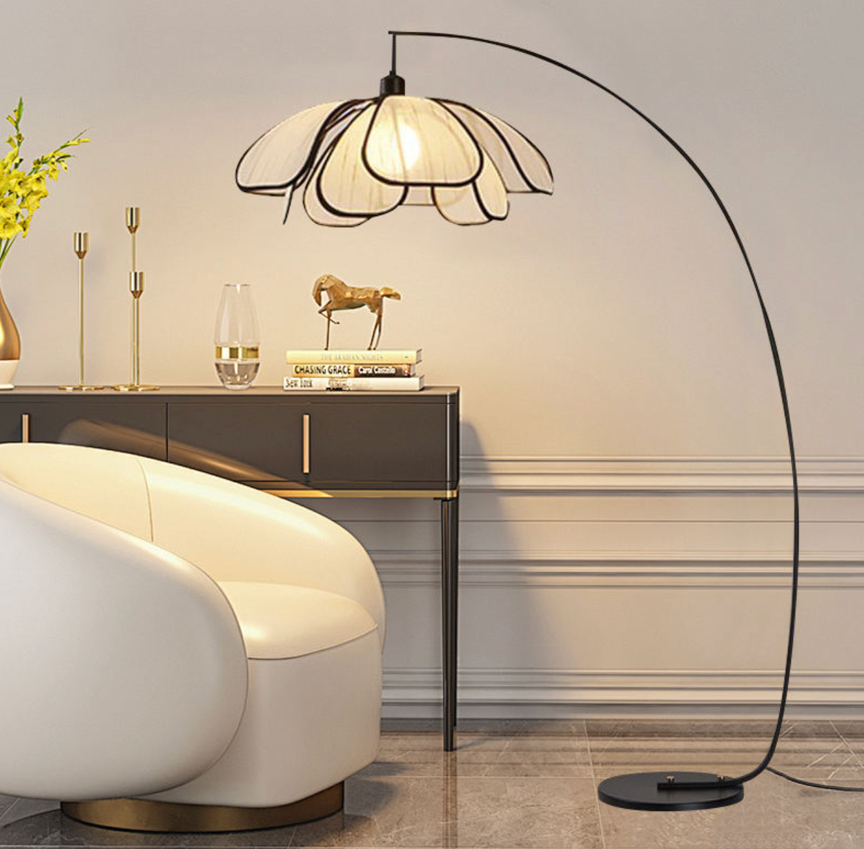 PetalGlow Wabi-Sabi Floor & Desk Lamp